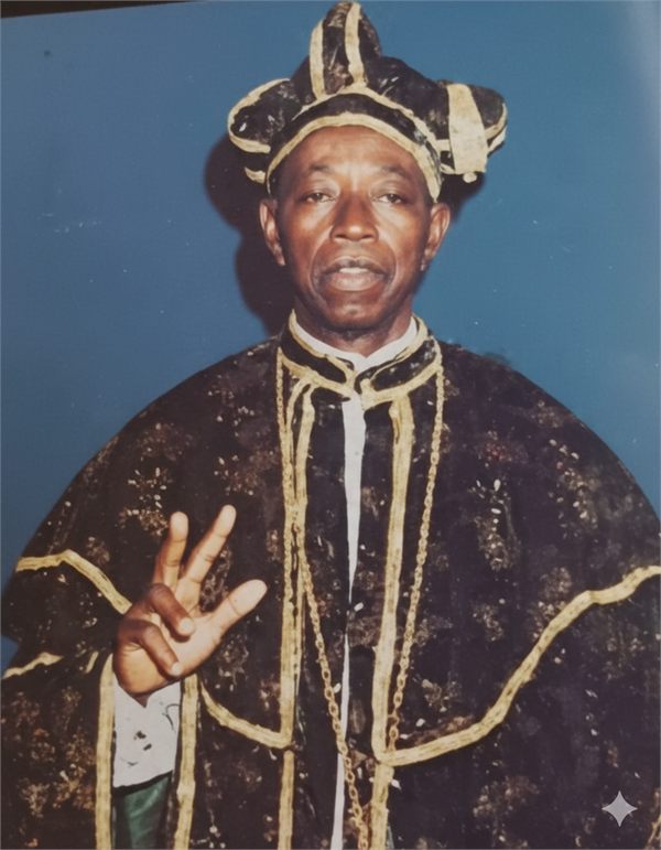 Rev. Samuel Bilehou Joseph Oshoffa, founder of the Celestial Church of Christ, in ceremonial robes